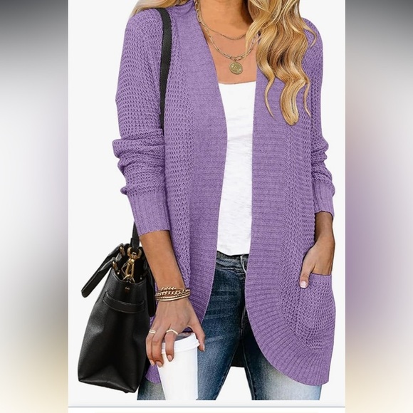 MEROKEETY Long Sleeve Open Front Cardigans Chunky Knit Draped Sweaters Small - Picture 1 of 7